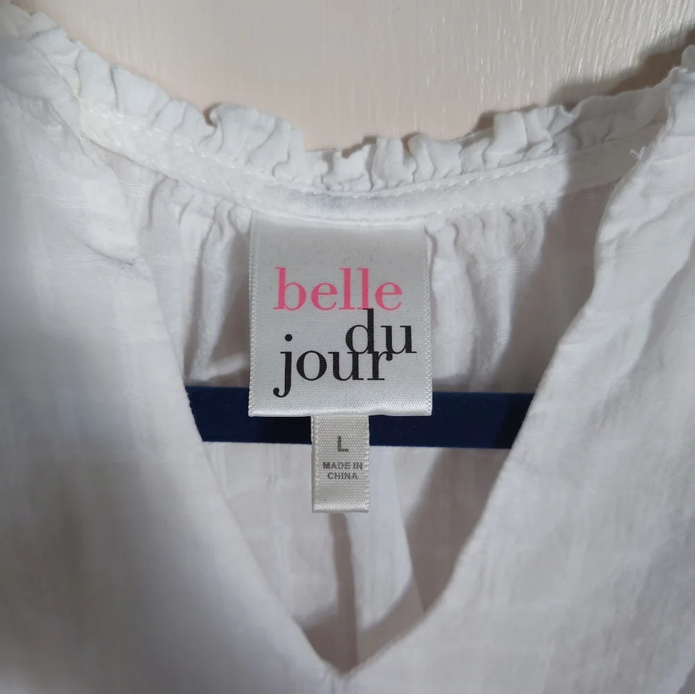 White Ruffle Crop Top - Picture 2 of 3